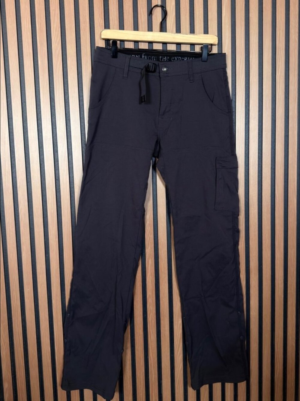 Prana Hiking Pants 30 Womens Gray Nylon Stretch Drawstring Cargo Workout